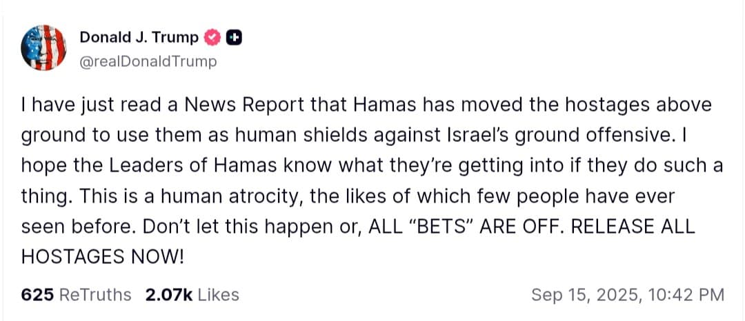 Featured image for: Trump condemns Hamas for using hostages as human shields Trump condemns Hamas for using hostages as human shields