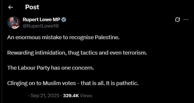 Featured image for: Rupert Lowe calls recognizing Palestine an enormous mistake Rupert Lowe calls recognizing Palestine an enormous mistake