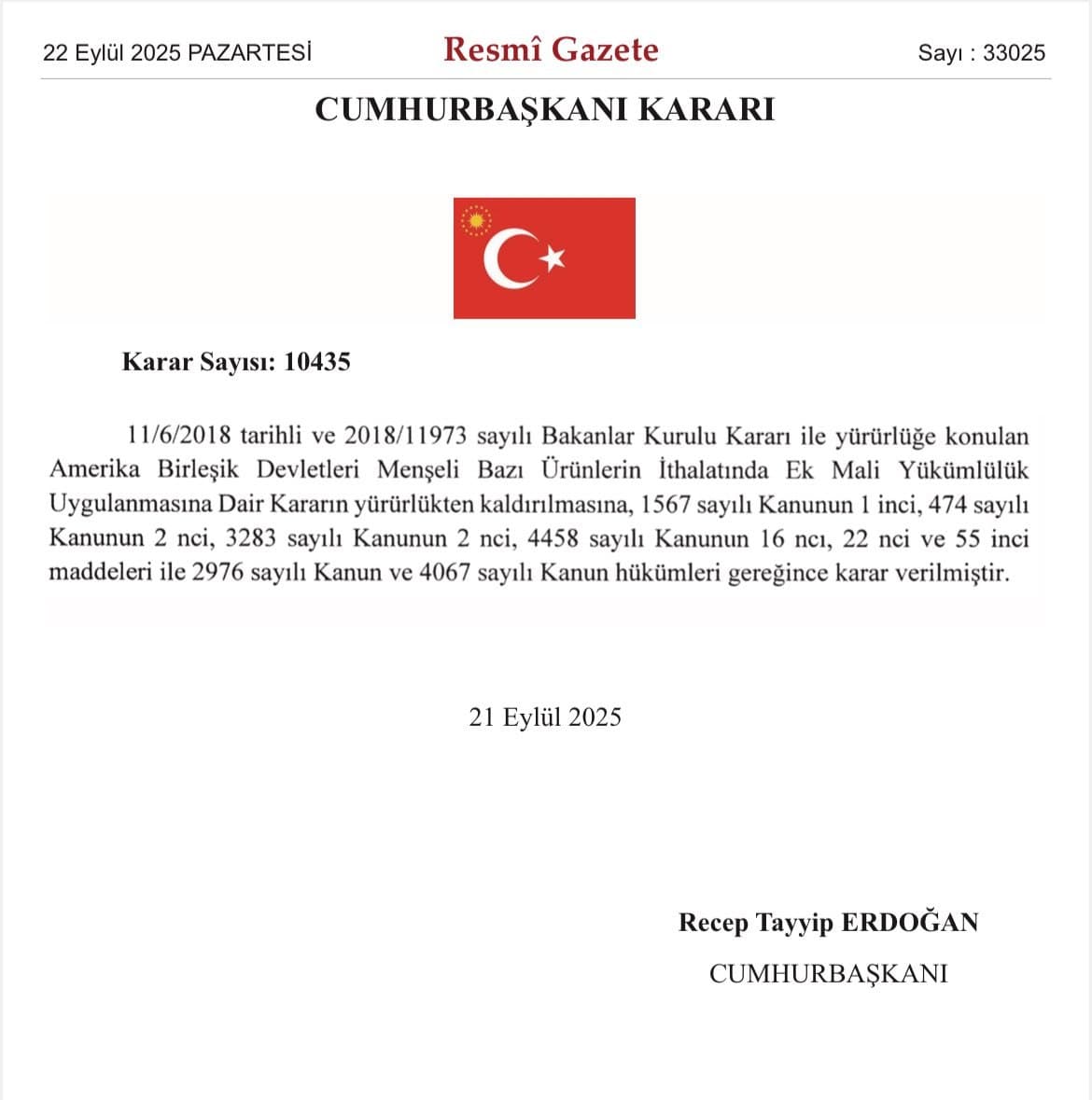 Featured image for: Türkiye removes additional import tariffs on US goods from 2018 Türkiye removes additional import tariffs on US goods from 2018