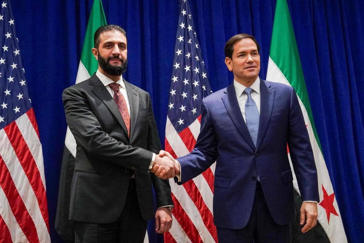 Featured image for: Syrian Interim-President Ahmed al-Sharaa meets US Secretary of State Marco Rubio Syrian Interim-President Ahmed al-Sharaa meets US Secretary of State Marco Rubio