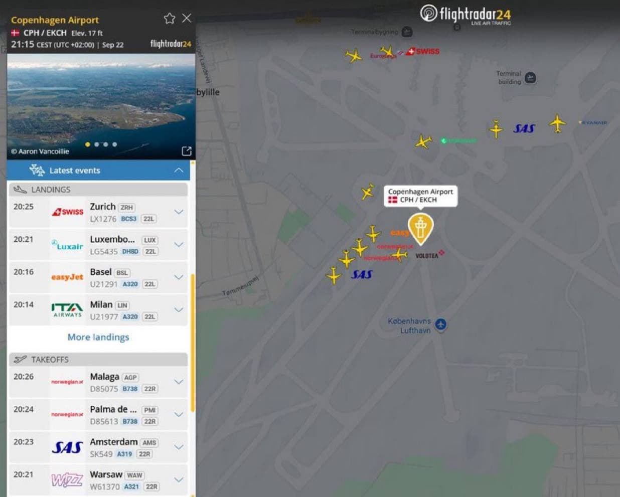 Featured image for: All flights halted at Copenhagen Airport due to drone sightings All flights halted at Copenhagen Airport due to drone sightings
