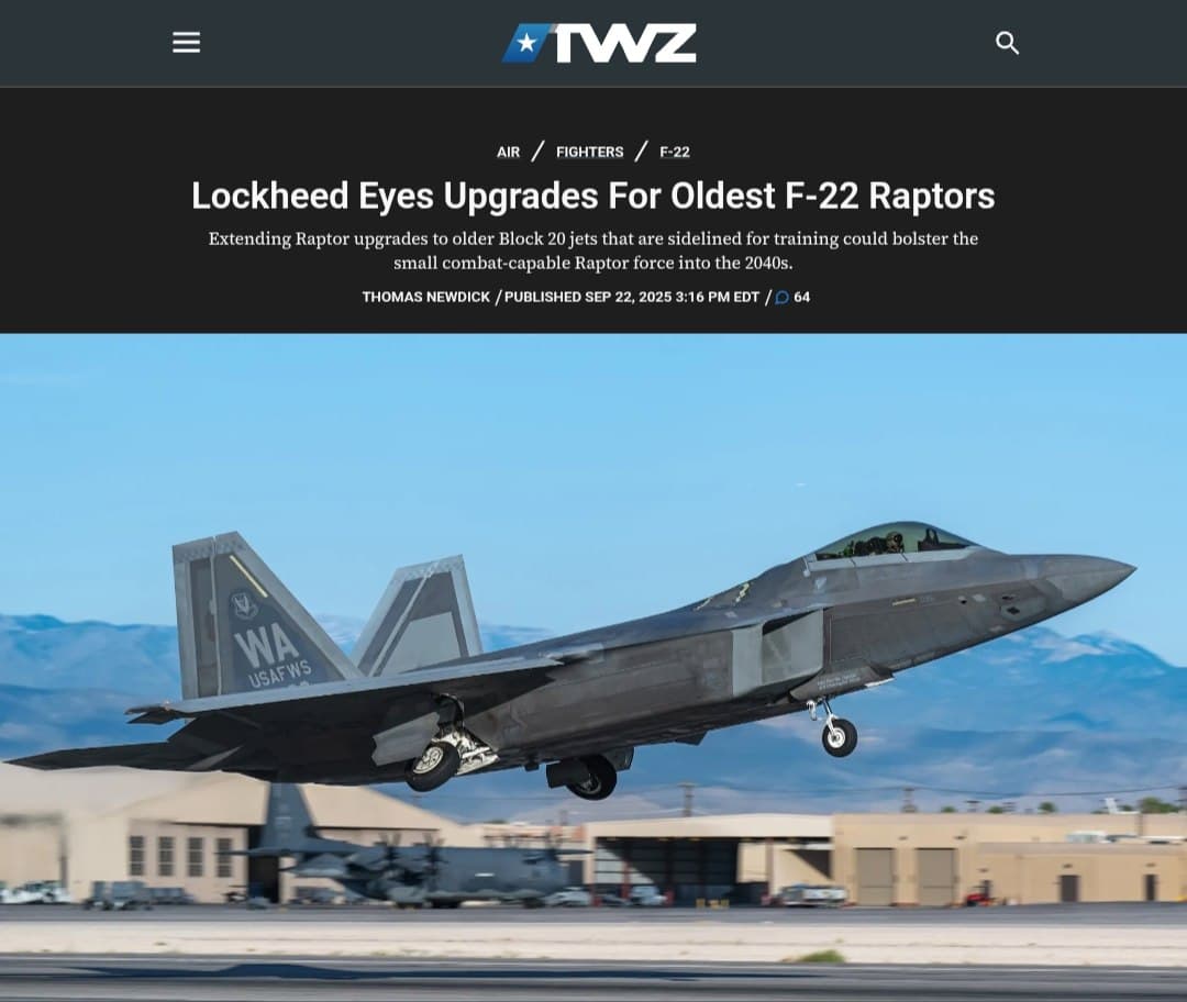 Featured image for: Lockheed Martin seeks F-22 upgrades for 35 older Block 20 jets Lockheed Martin seeks F-22 upgrades for 35 older Block 20 jets