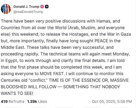 Featured image for: Trump announces positive discussions with Hamas for Middle East peace Trump announces positive discussions with Hamas for Middle East peace
