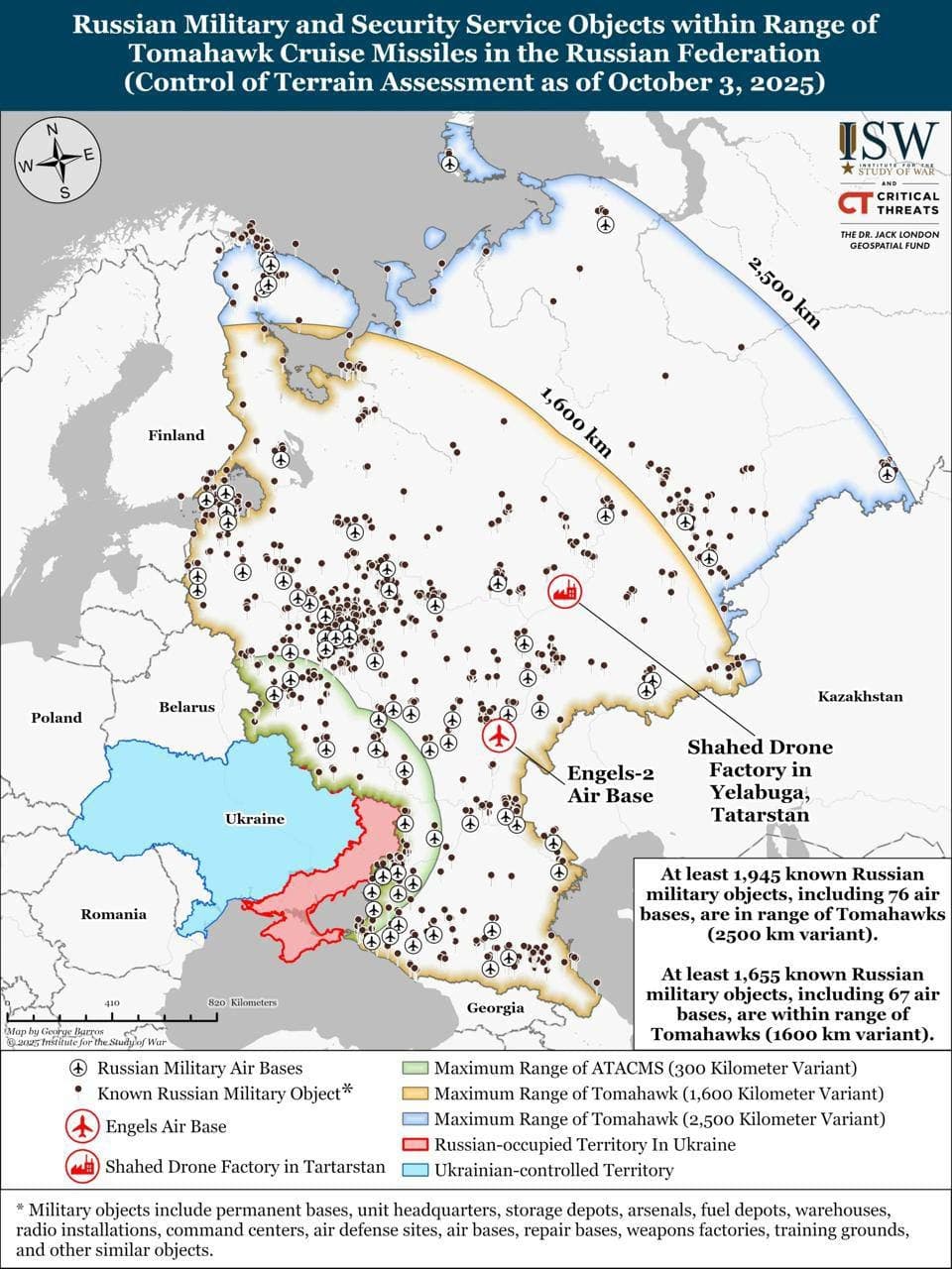 Featured image for: 1,945 Russian military objects within range of Tomahawk missiles 1,945 Russian military objects within range of Tomahawk missiles