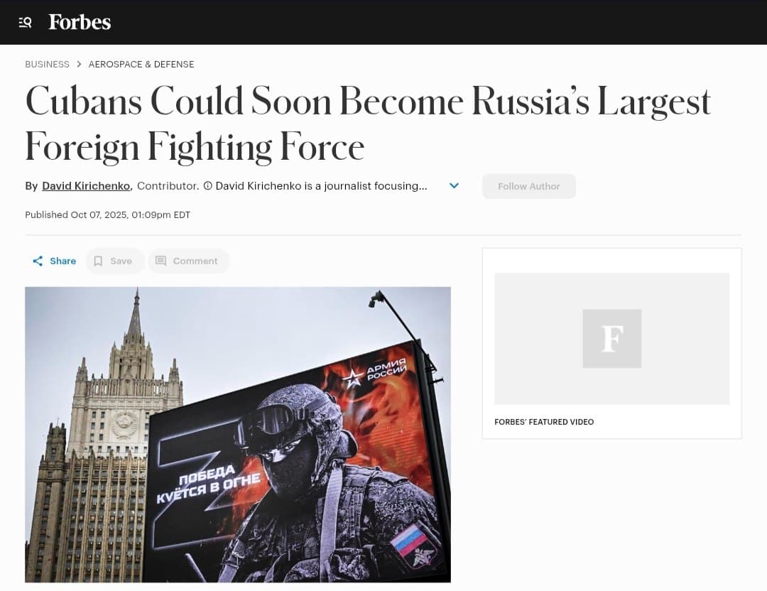Featured image for: Cubans Could Become Russia's Largest Foreign Fighting Force with 25,000 Troops Cubans Could Become Russia's Largest Foreign Fighting Force with 25,000 Troops