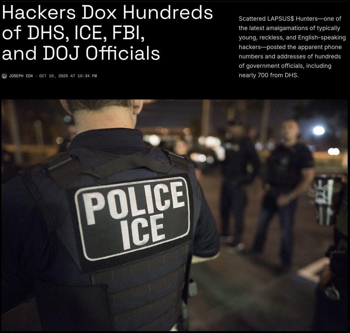 Featured image for: Hackers leak personal data of hundreds of U.S. officials on Telegram Hackers leak personal data of hundreds of U.S. officials on Telegram