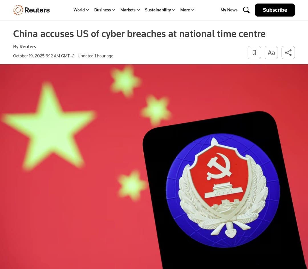 Featured image for: China accuses U.S. of stealing secrets and infiltrating national time centre China accuses U.S. of stealing secrets and infiltrating national time centre