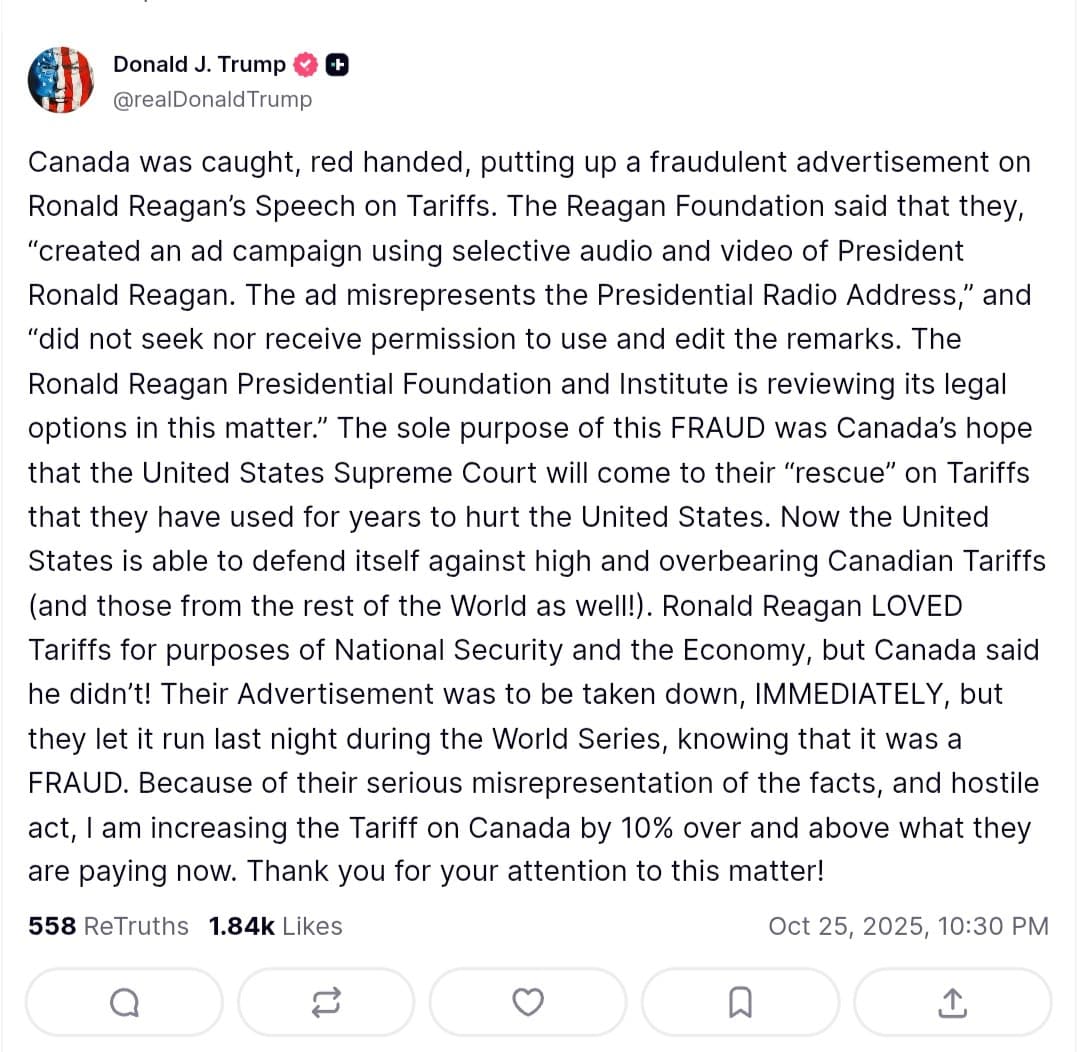 Featured image for: Trump announces 10% increase in tariffs on Canada Trump announces 10% increase in tariffs on Canada