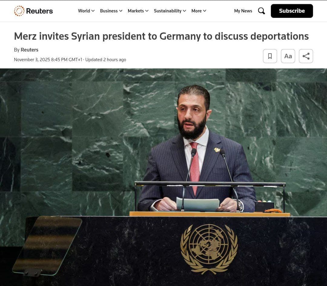 Featured image for: Chancellor Merz invites Syrian President al-Sharaa to discuss deportations Chancellor Merz invites Syrian President al-Sharaa to discuss deportations