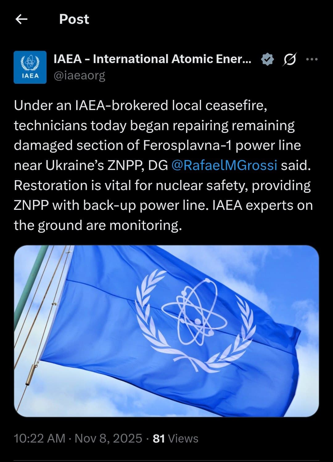 Featured image for: Technicians begin repairing Ferosplavna-1 power line near ZNPP Technicians begin repairing Ferosplavna-1 power line near ZNPP