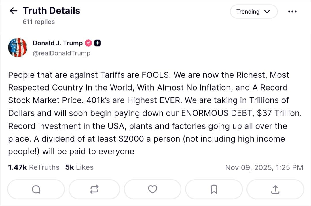 Featured image for: Trump pledges $2000 dividend for everyone, excluding high income people Trump pledges $2000 dividend for everyone, excluding high income people