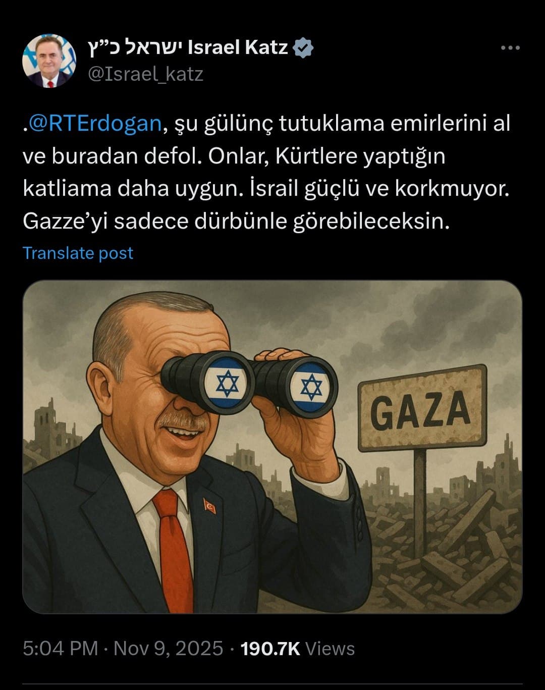 Featured image for: Israeli Defense Minister tells Erdoğan to dismiss arrest warrants Israeli Defense Minister tells Erdoğan to dismiss arrest warrants