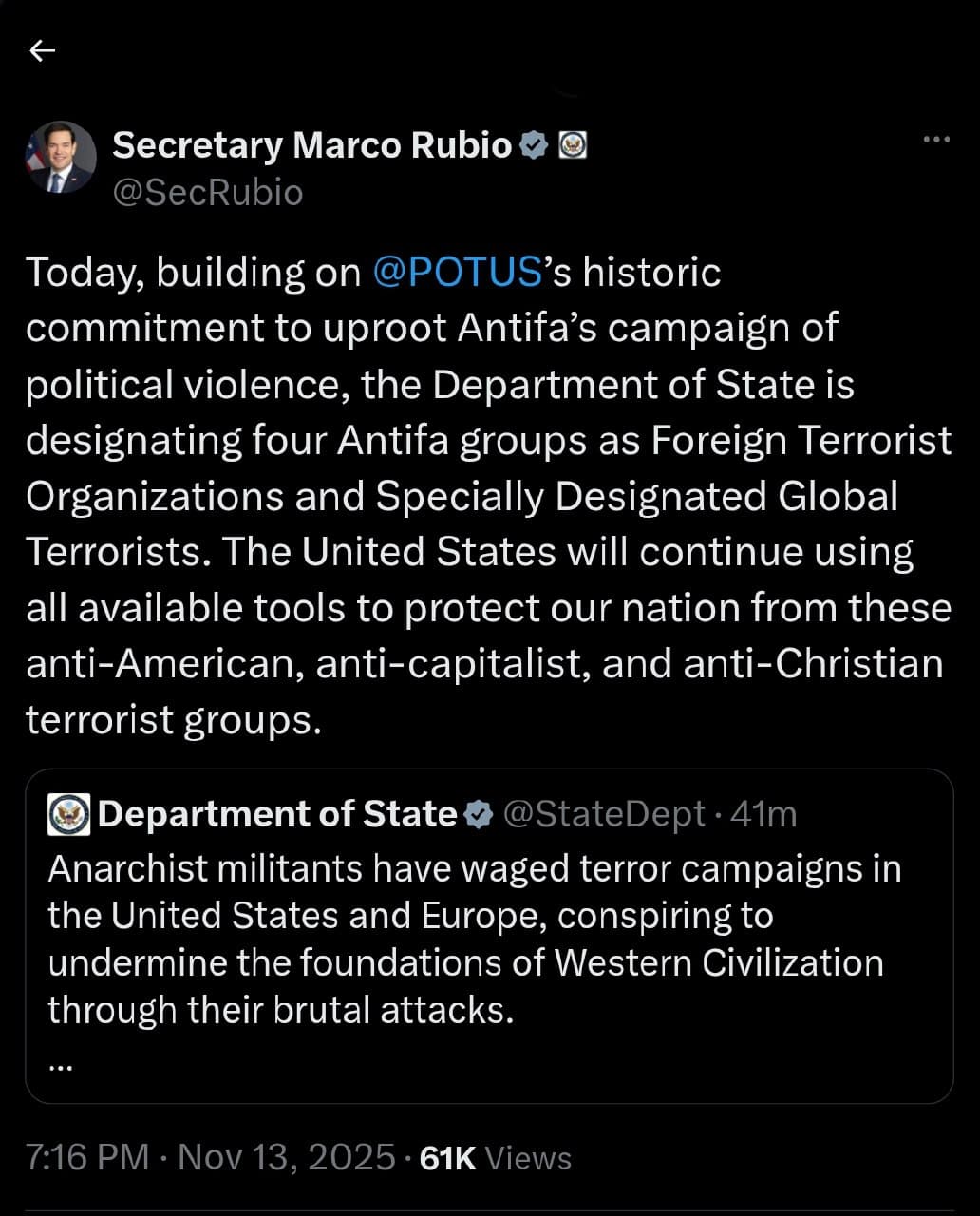 Featured image for: US designates four Antifa groups as Foreign Terrorist Organizations US designates four Antifa groups as Foreign Terrorist Organizations