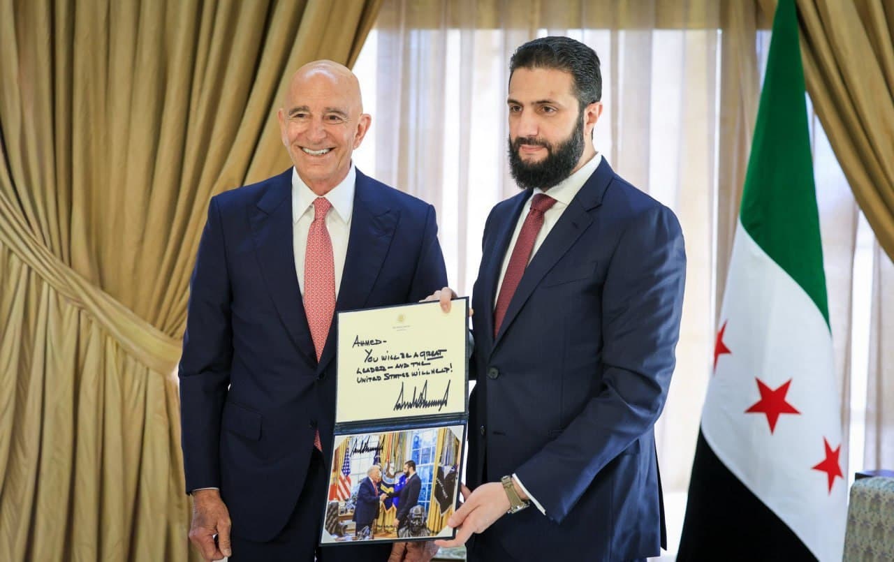 Featured image for: Trump gifts photo and message of support to Syrian Interim-President Ahmed al-Sharaa Trump gifts photo and message of support to Syrian Interim-President Ahmed al-Sharaa