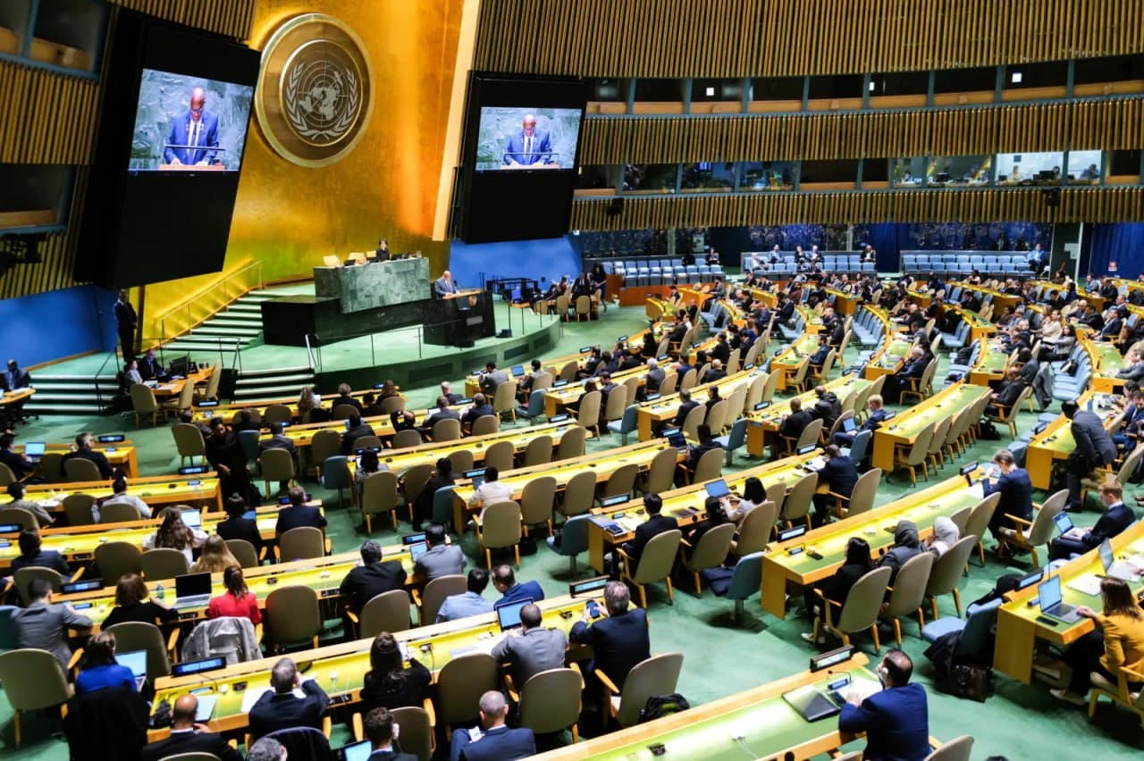 Featured image for: UN General Assembly adopts resolution on peaceful settlement of Palestine UN General Assembly adopts resolution on peaceful settlement of Palestine