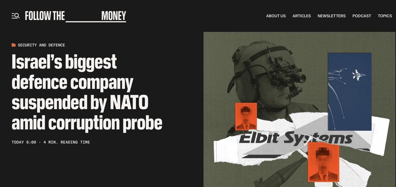 Featured image for: NATO Suspends Elbit Systems from New Contracts Due to Bribery Probe NATO Suspends Elbit Systems from New Contracts Due to Bribery Probe
