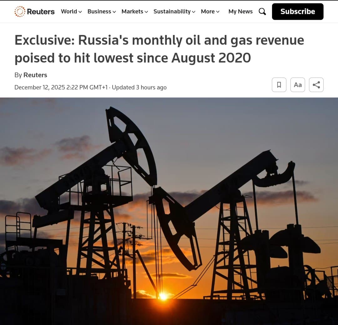 Russia's monthly oil and gas revenue set to reach lowest since August 2020
