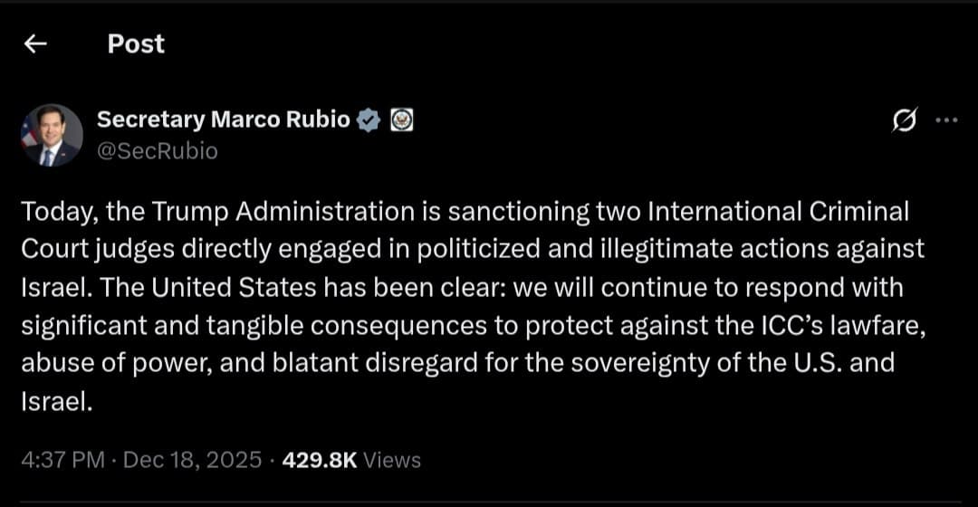 US sanctions two ICC judges for actions against Israel