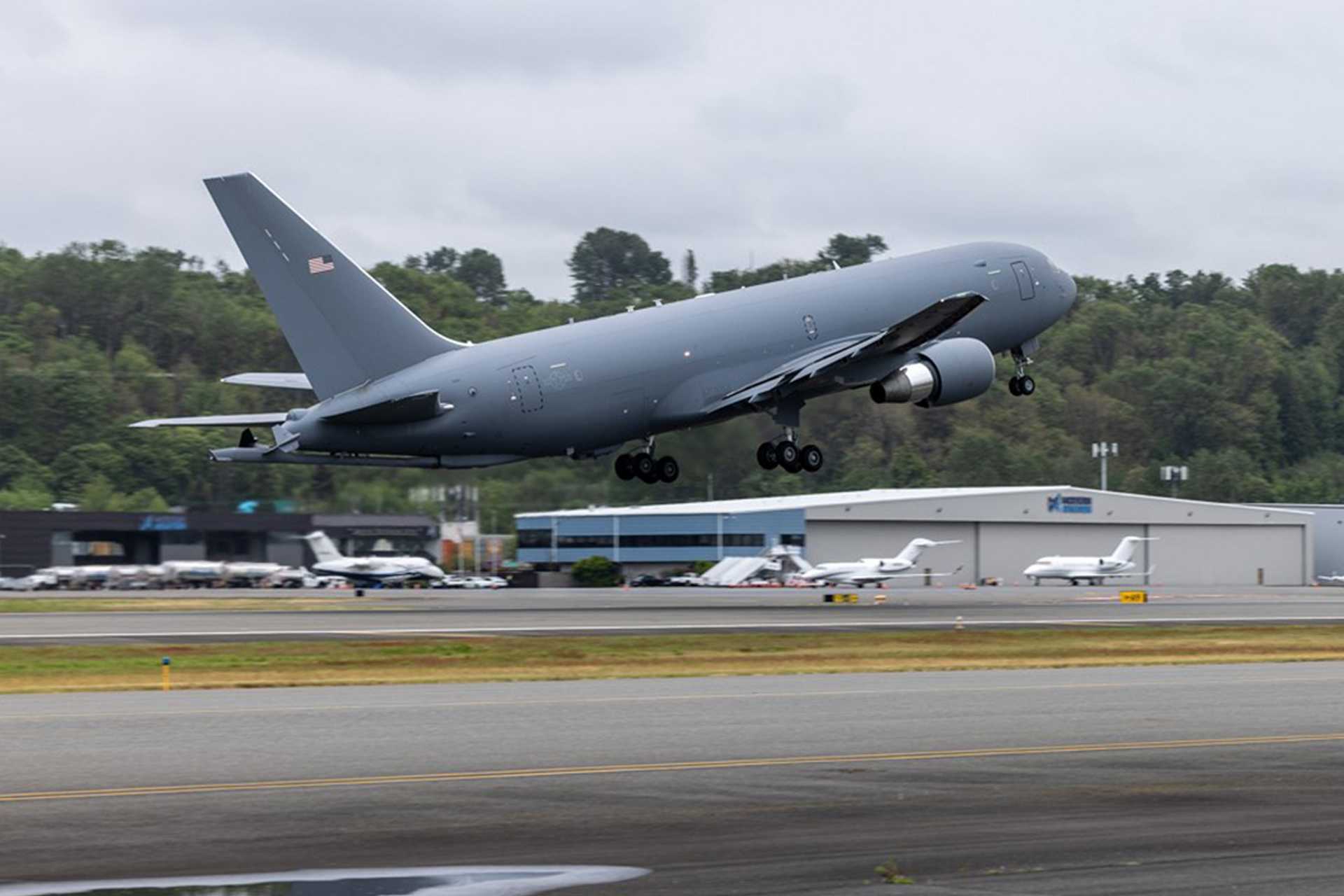 Image for Six KC-46A Pegasus tankers en route to US Air Force bases for B-52 flights