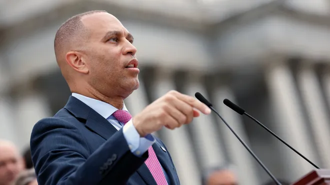 Hakeem Jeffries delays House vote on Trump bill with speech