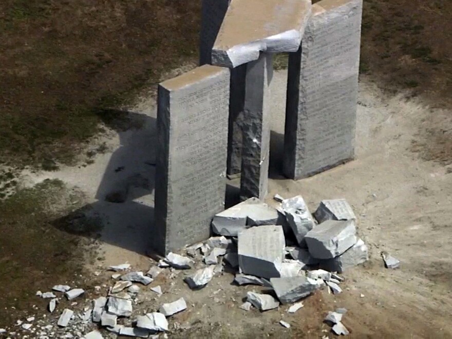 A Georgia monument, seen by some as satanic, was damaged from ...