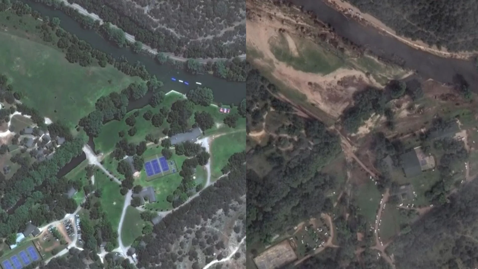 Before-and-after pictures show Texas flood devastation as search operations continue