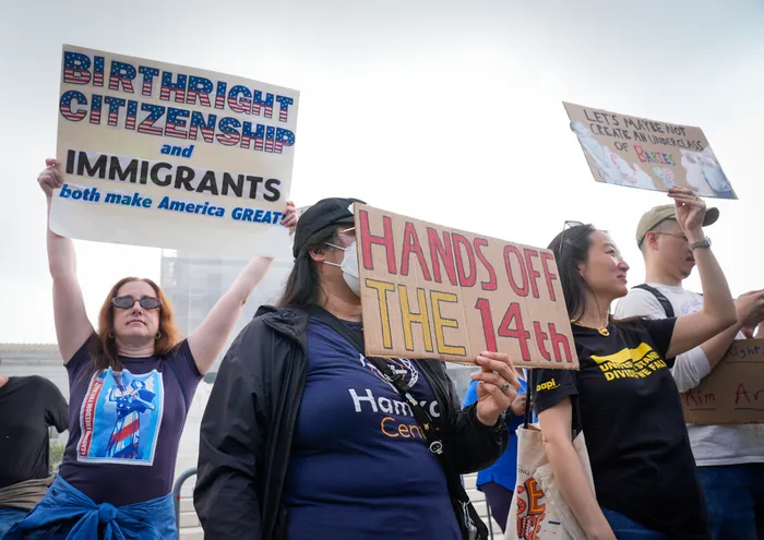 Birthright Citizenship case draws demonstrators to Supreme Court