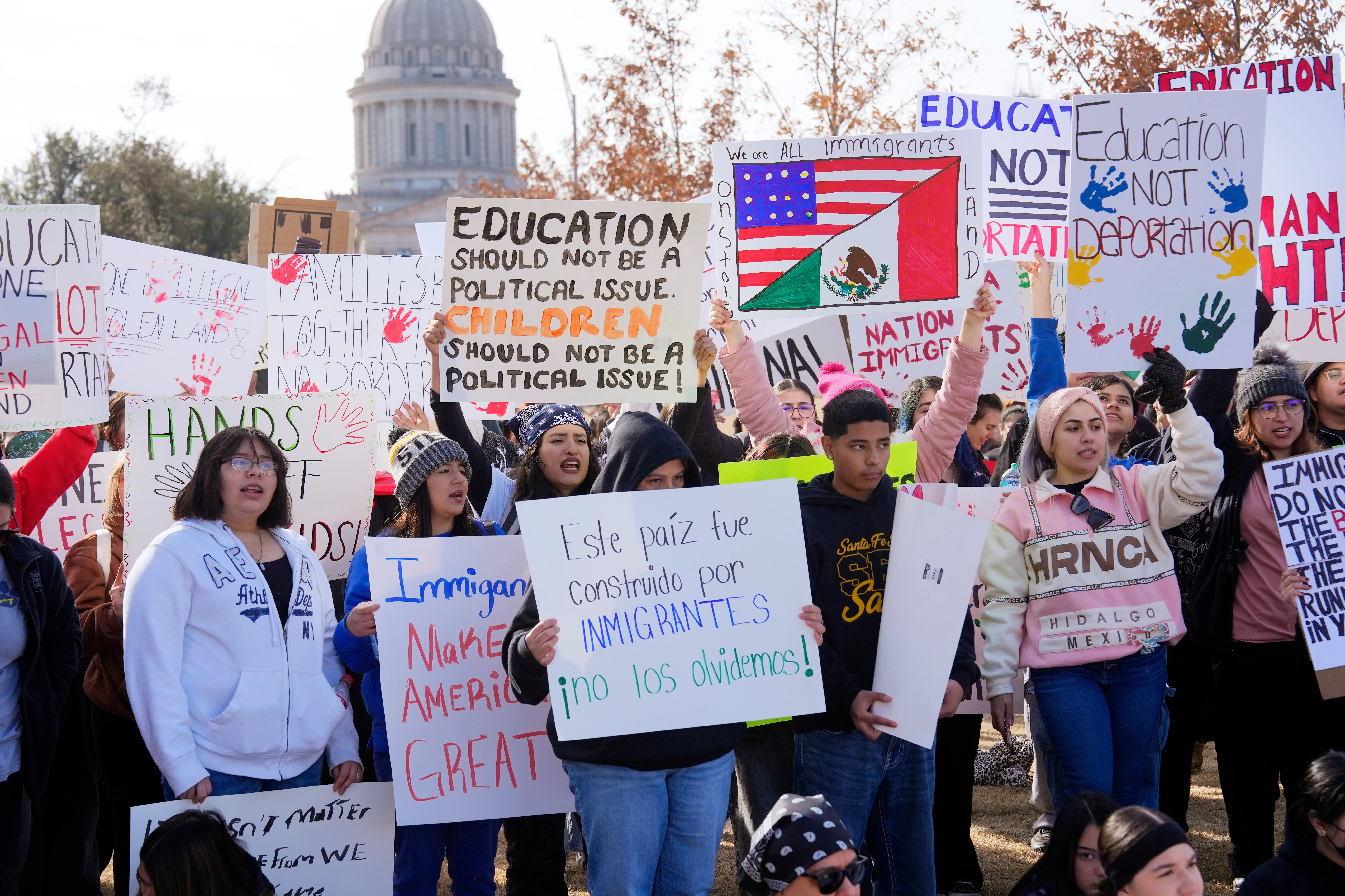 Hundreds protest Ryan Walters, ICE outside OSBE meeting