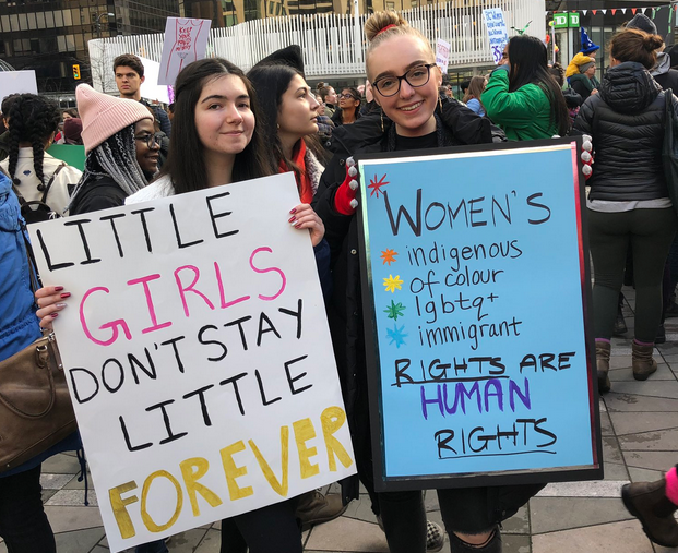 Hundreds march for women