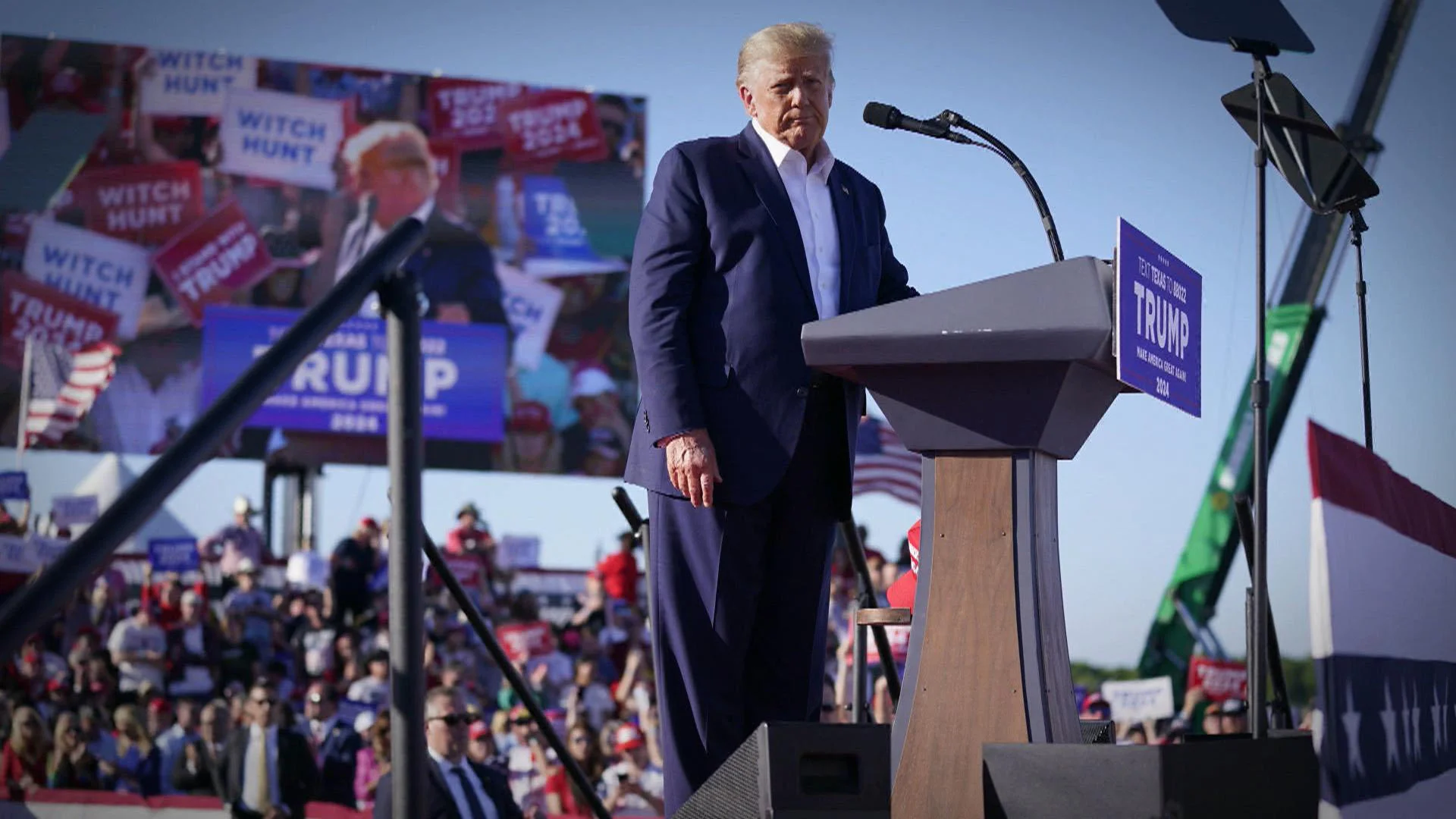 Donald Trump speaks about possible indictment, Ron DeSantis at 2024 campaign rally