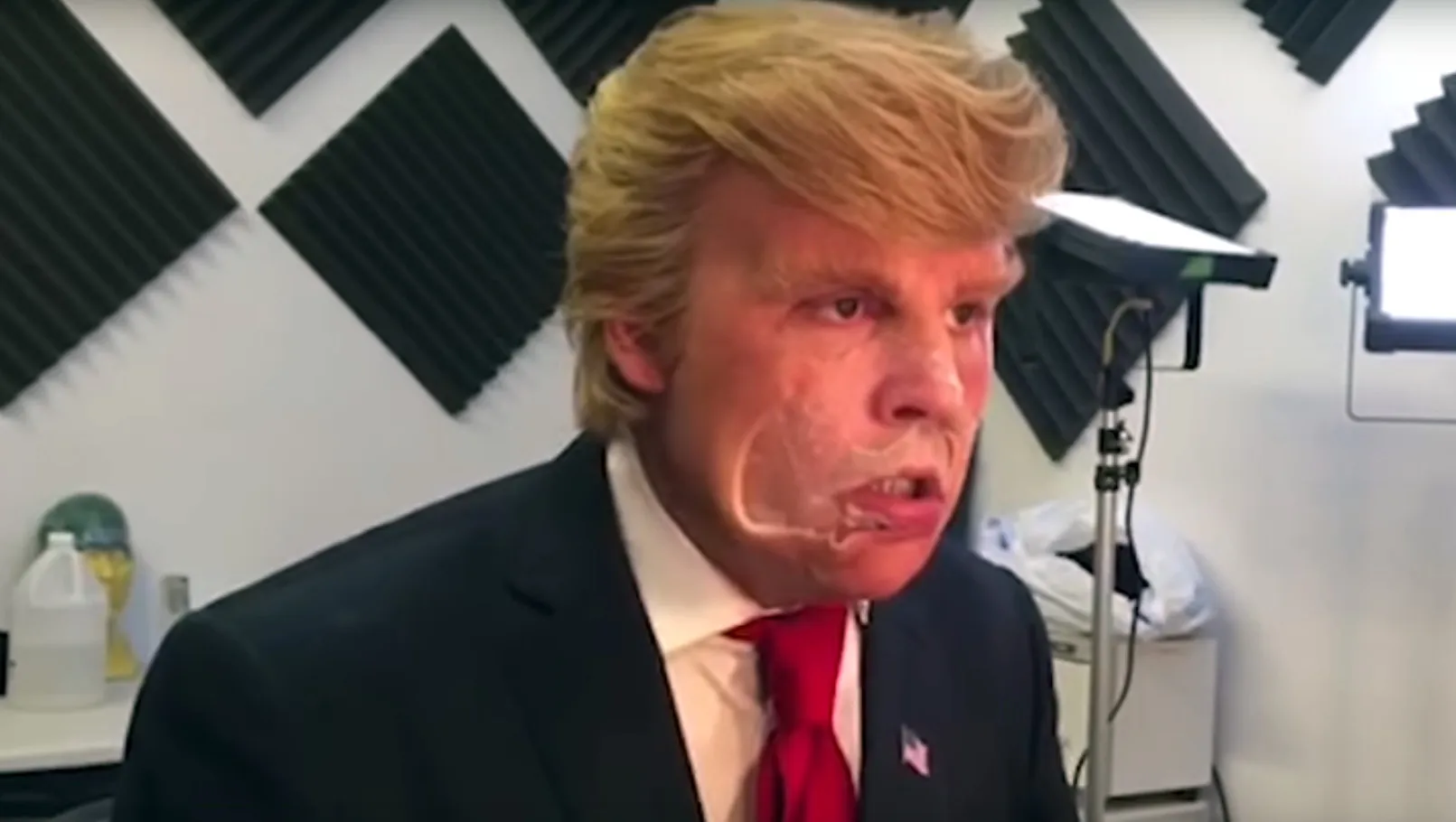 Watch: Johnny Depp peels off his Donald Trump makeup