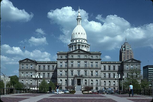 Michigan Capitol Building, Lansing, Michigan. Exterior ...