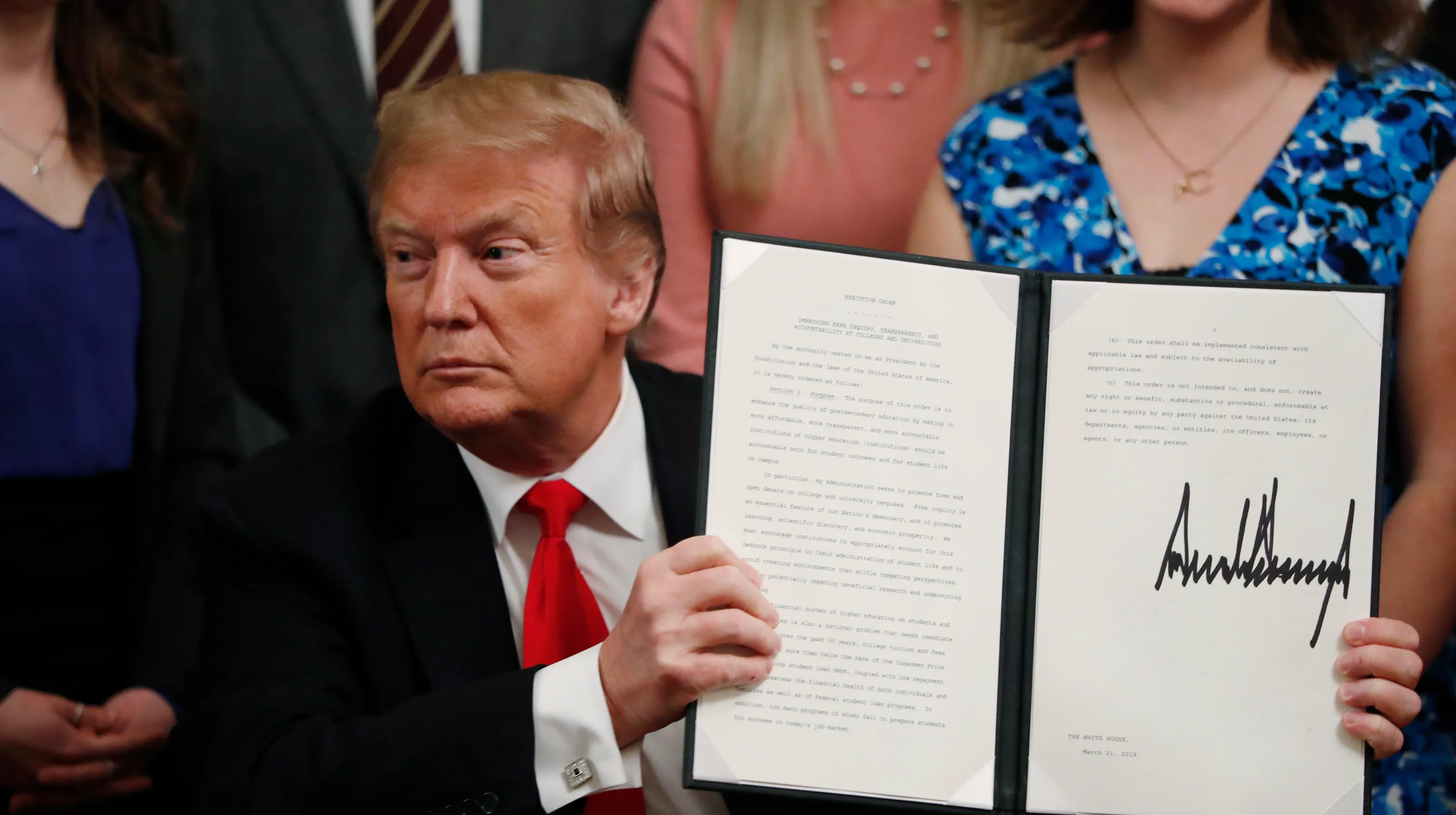 Trump signs executive order on free speech at college campuses