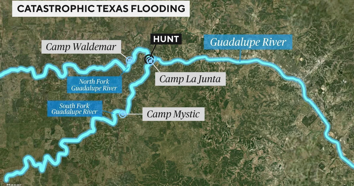 Maps show where devastating flash flooding hit Texas ...