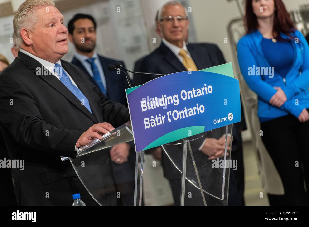 Government of Ontario Premier Doug Ford speaking at press conference ...