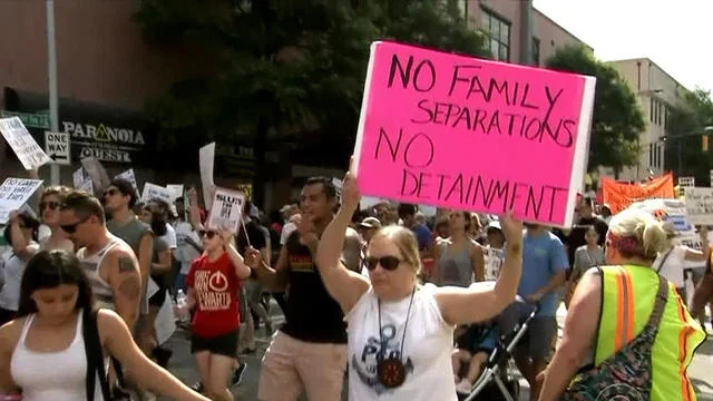 Americans march in rallies across the country to protest immigration policies