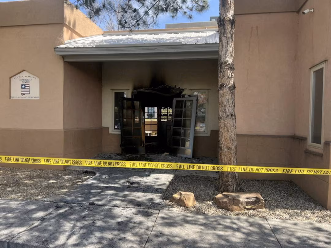 New Mexico Republican Party HQ set on fire, graffitied 