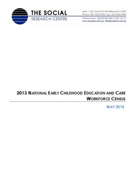 2013 National Early Childhood Education and Care Workforce ...