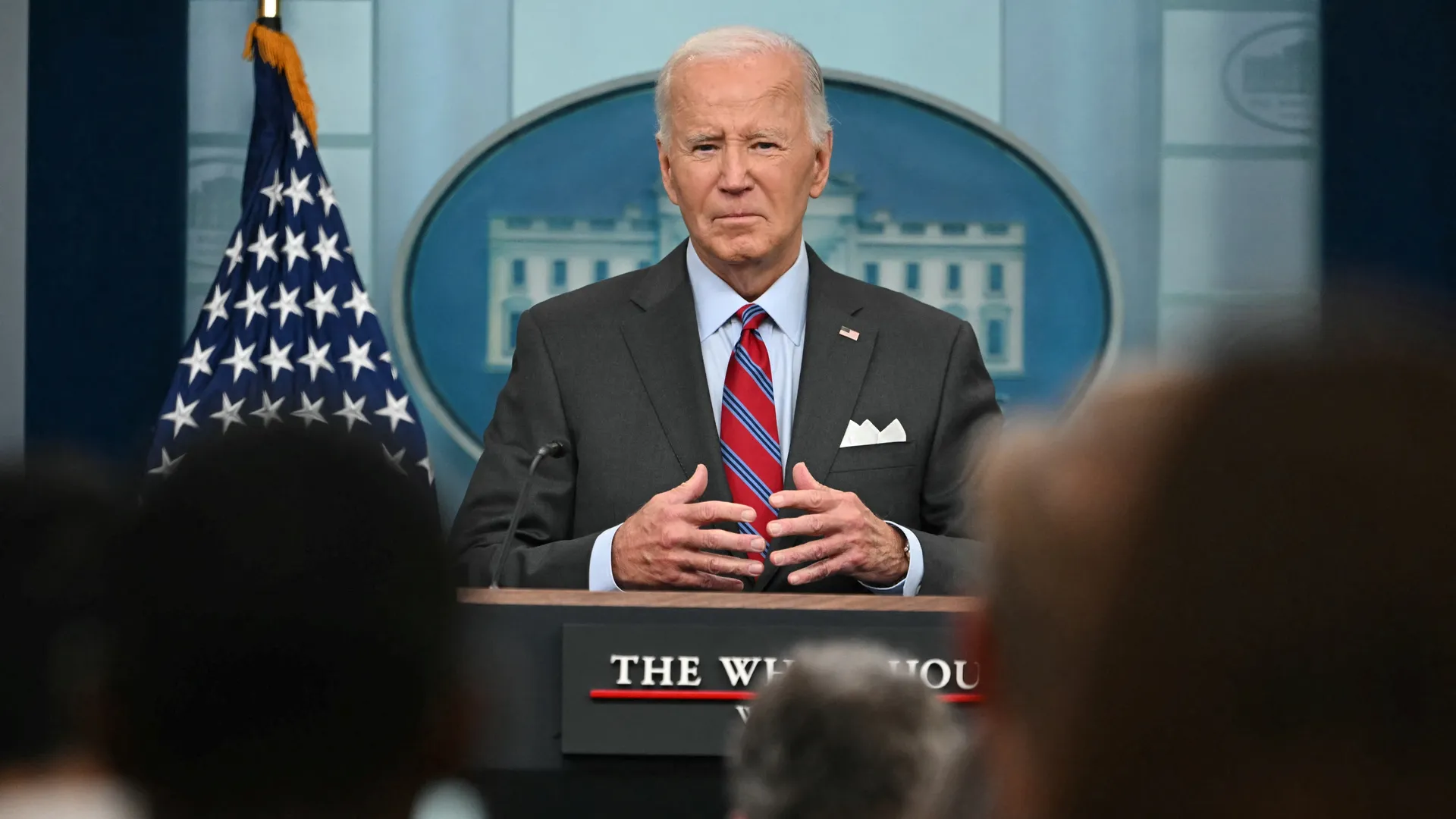 Biden makes first White House press briefing appearance of ...