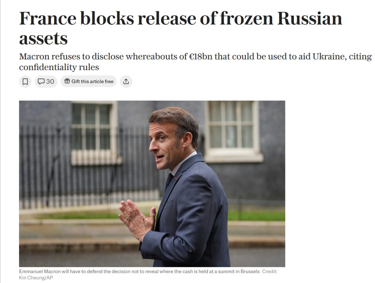 France supports seizing Russian assets in Belgium but opposes similar action in France