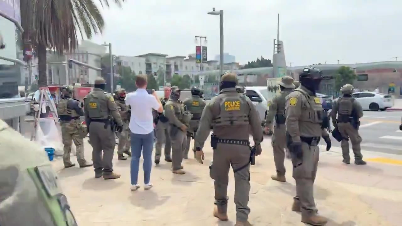 [Video] Border Patrol Detains Individual Near Newsom's Press Conference in Downtown LA