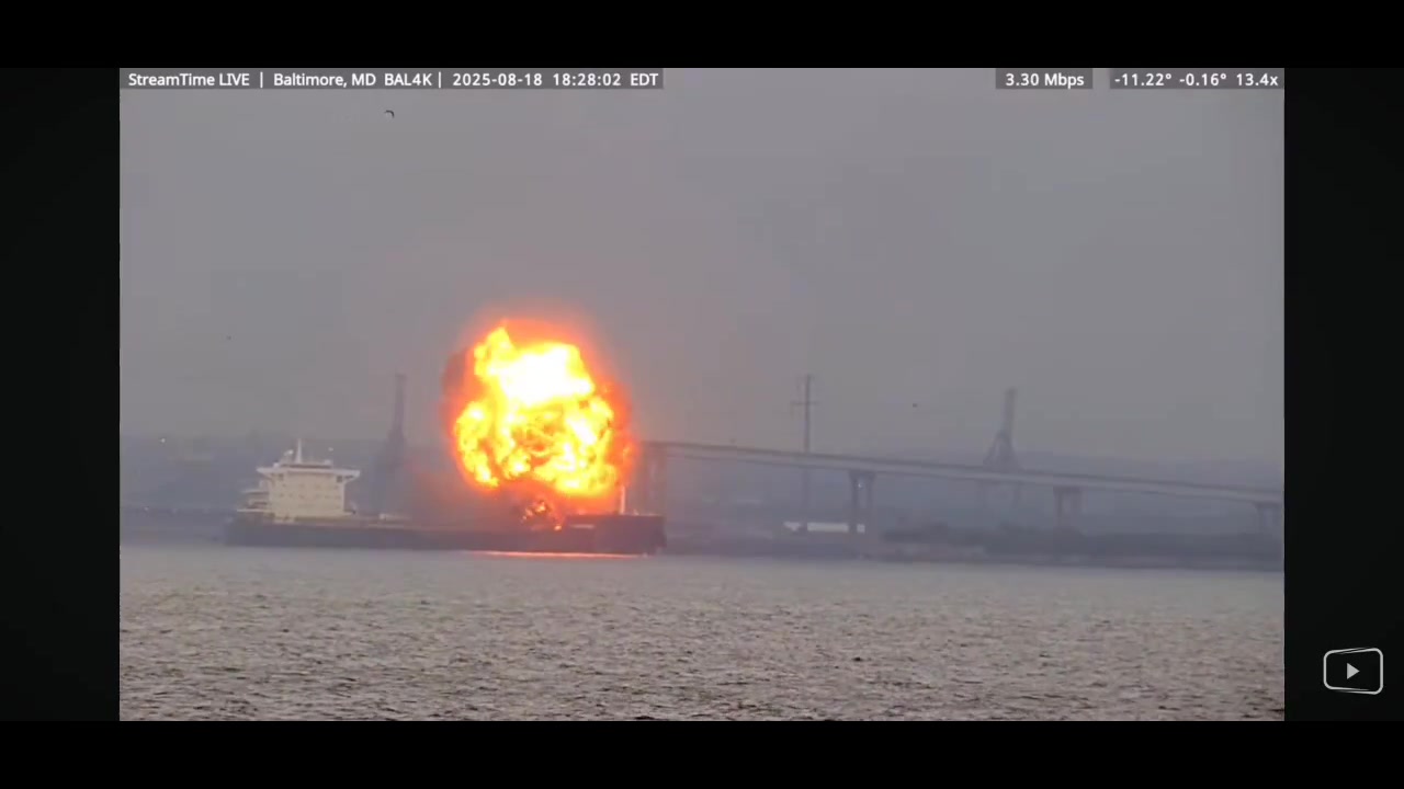 [Video] Breaking: Explosion on Coal Carrier W Sapphire Near Baltimore, All Crew Safe