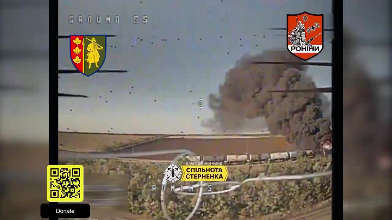 [Video] Breaking: Ukrainian Drones Strike Russian Fuel Train Near Urozhayne, Igniting Major Blaze
