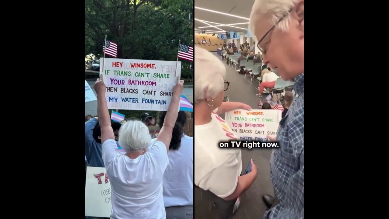 [Video] Breaking: Trans Rights Protester Sparks Controversy with Segregation Sign in Arlington