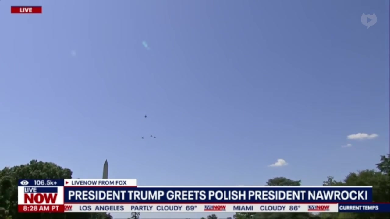 [Video] President Trump Hosts Polish Leader Nawrocki Amid Historic Flyover