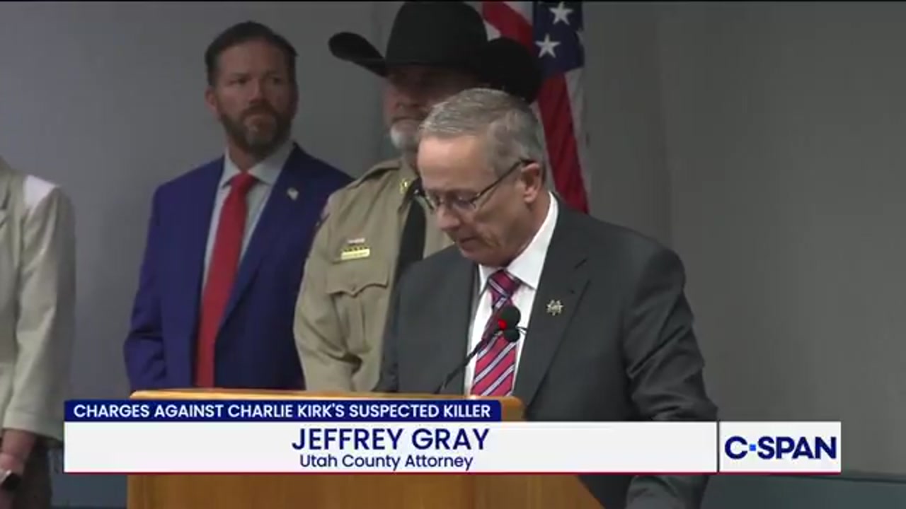 [Video] Utah County Attorney Jeffrey Gray announces charges against Tyler Robinson in murder case