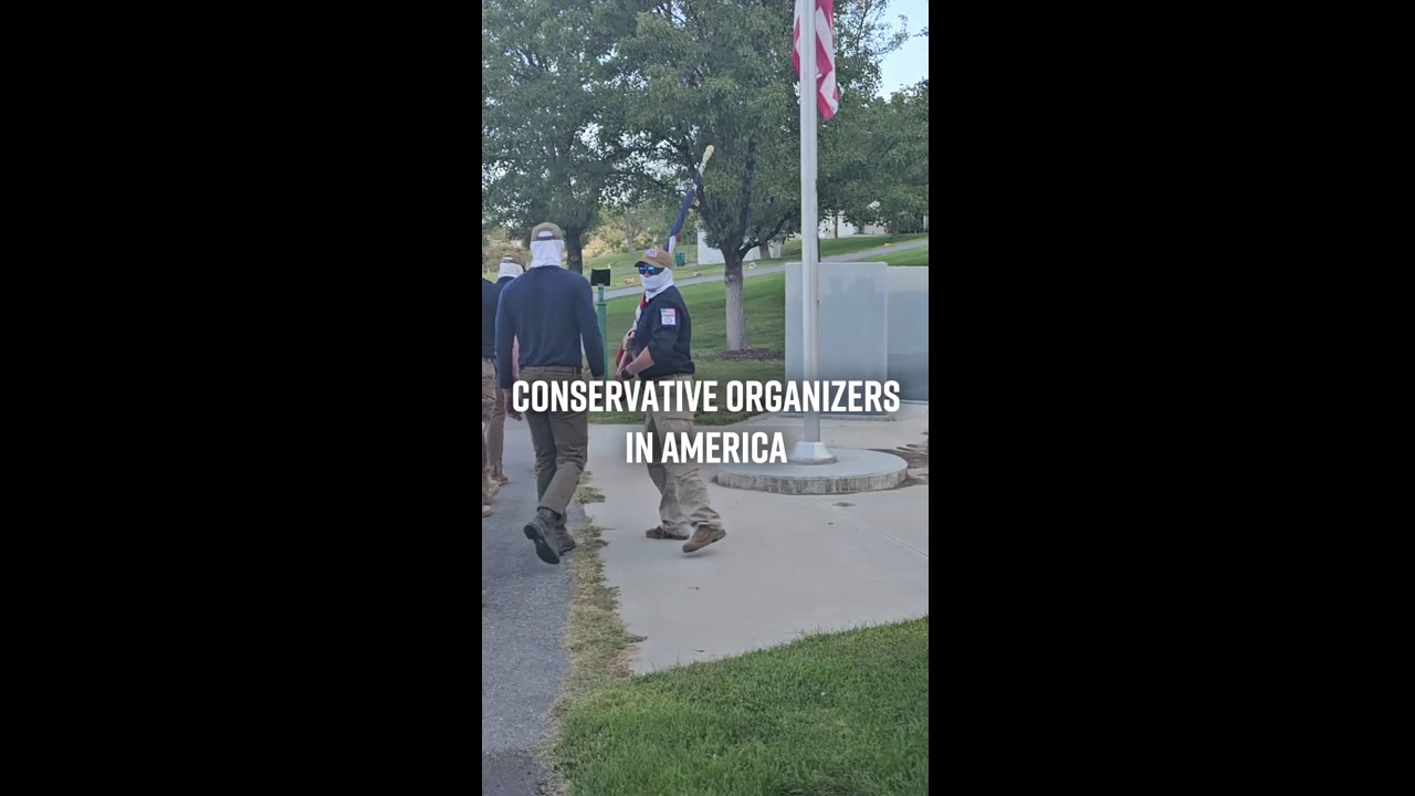 [Video] Patriot Front activists demonstrate in Orem, Utah after Charlie Kirk's assassination