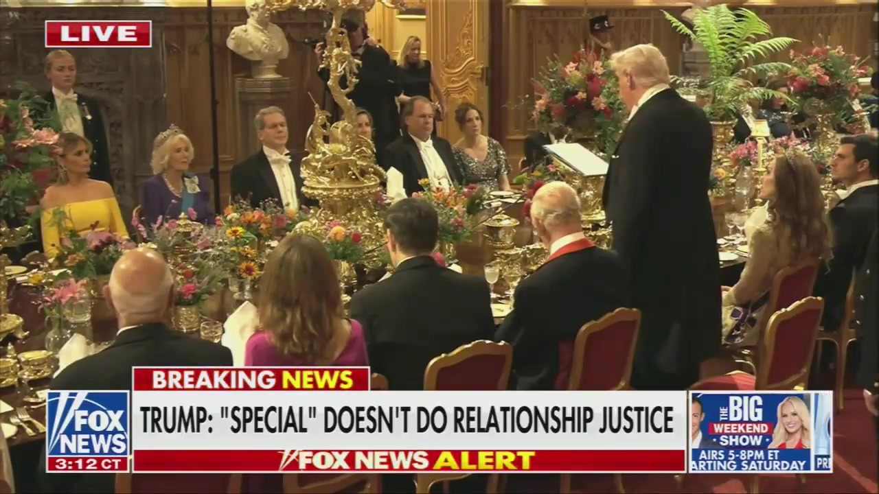 [Video] Trump at state dinner with King Charles emphasizes defending heritage