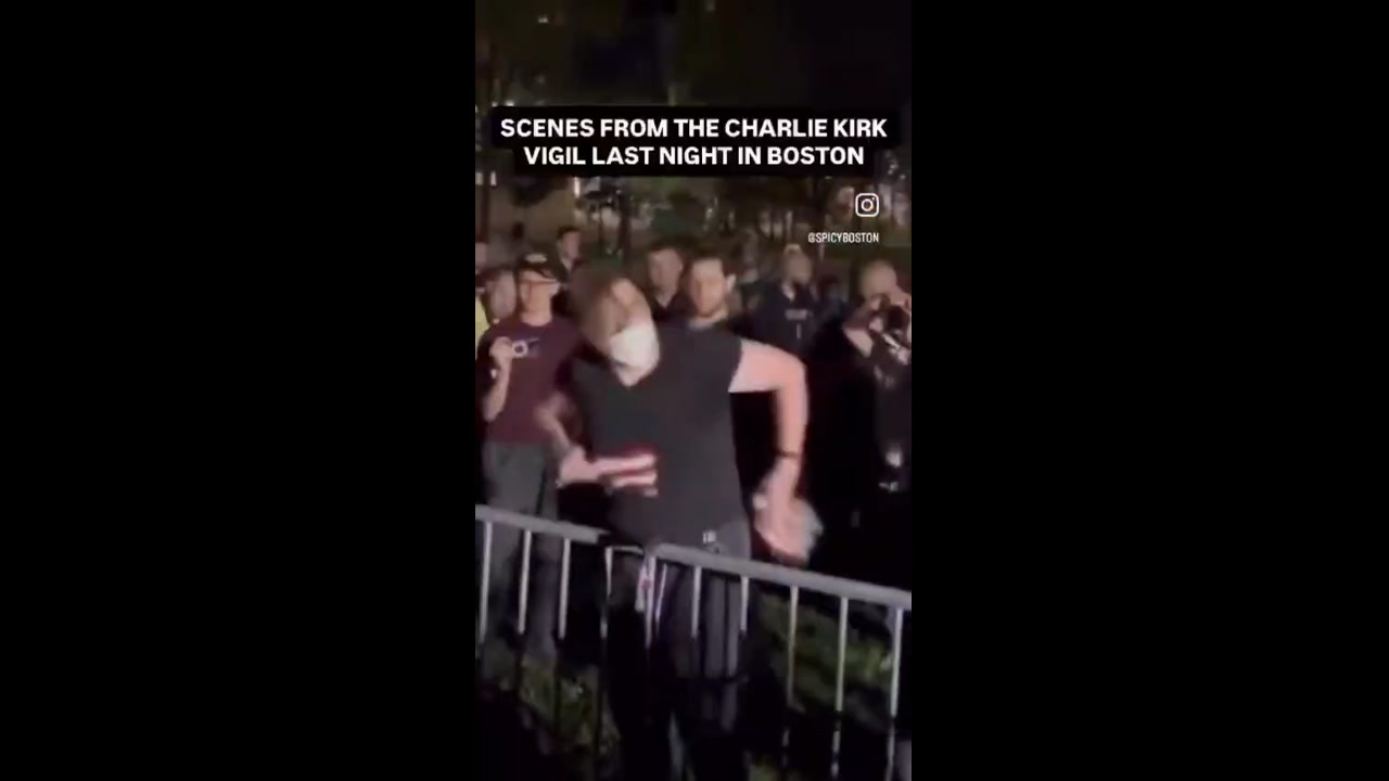 [Video] Masked protesters disrupt Charlotte Kirk’s vigil, disrespect American flag