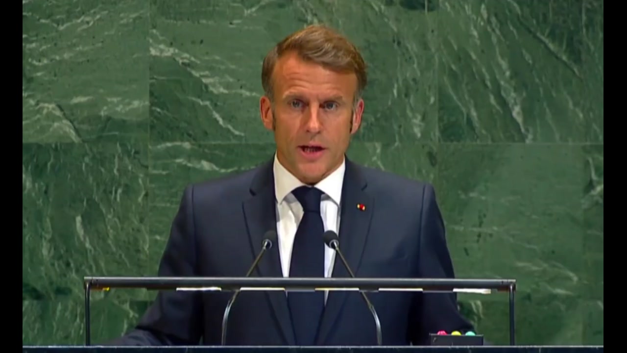 [Video] French President Emmanuel Macron declares France recognizes State of Palestine
